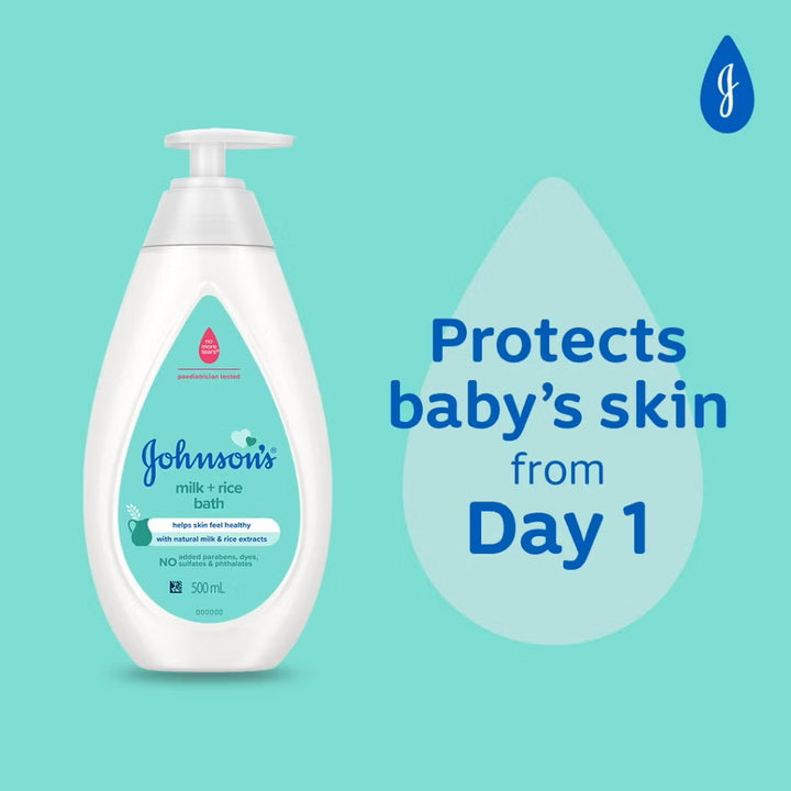 Johnsons Baby Bath Milk + Rice 600ml Twin Pack