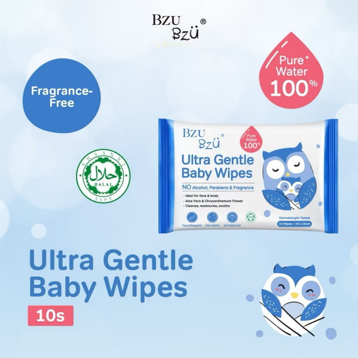 BzuBzu Ultra Gentle Baby Wipes 10 Wipes