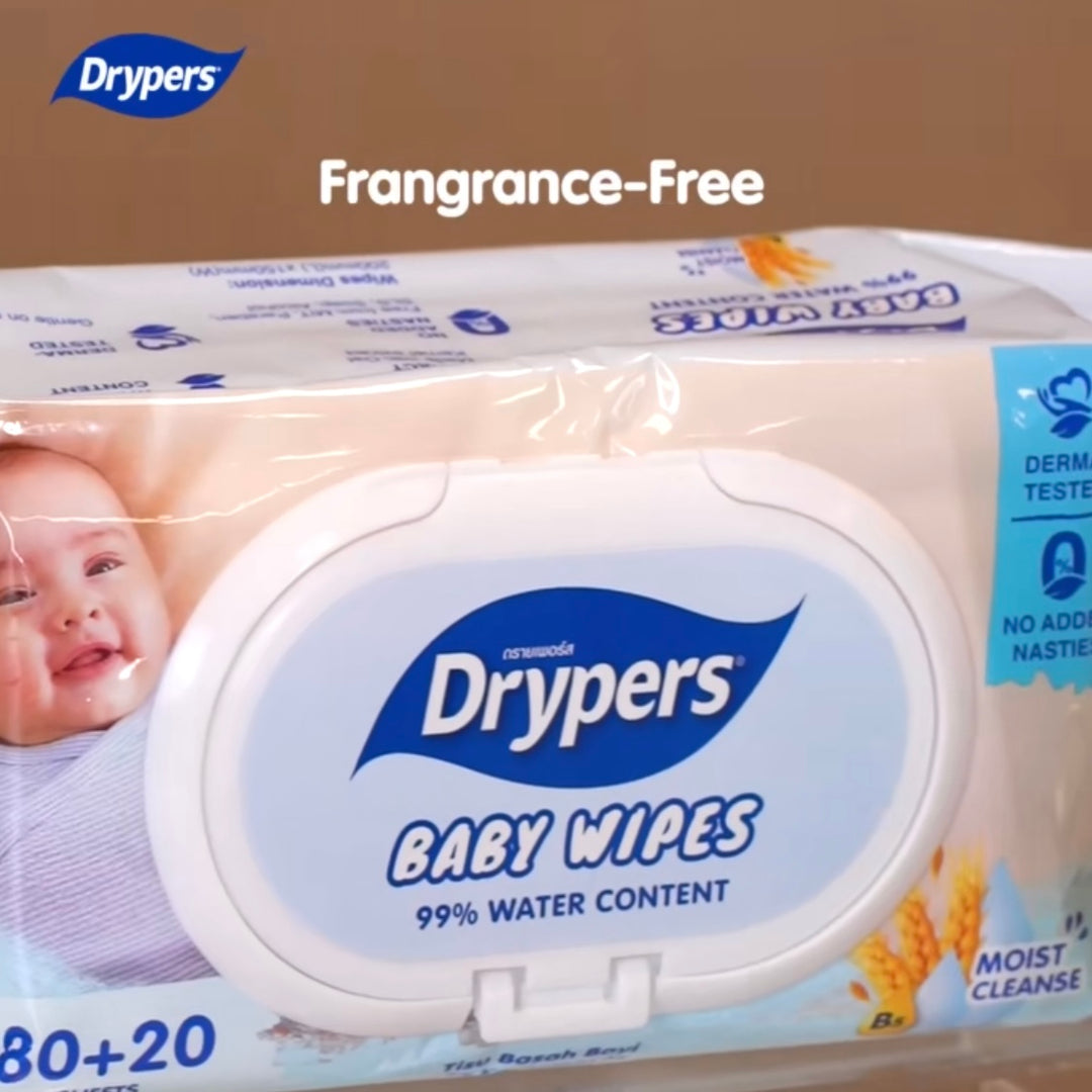 Drypers Baby Wipes Oat Fragrance Free Twin Pack 2x80s