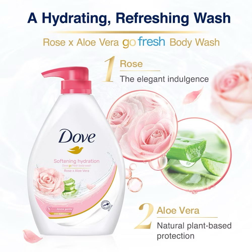Dove Shower Softening Hydration Rose 1000ml