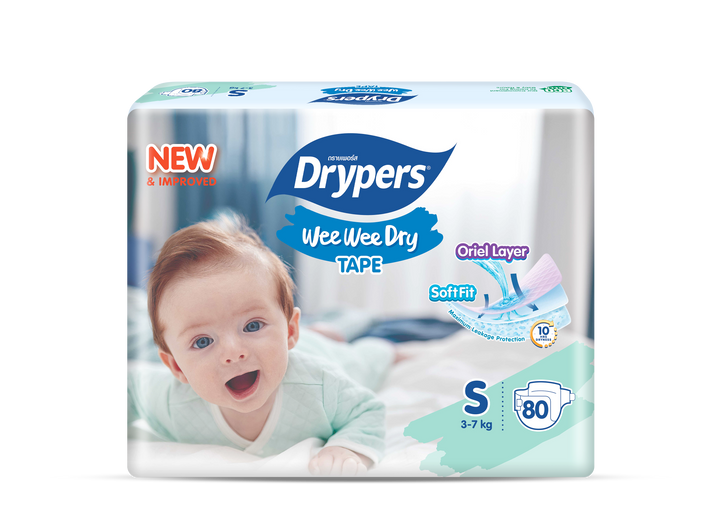 Drypers Wee Wee Dry Baby Diapers Mega Pack (Tape) SoftFit Comfort NB60/NB80/S80/M60/L58/XL50/XXL40