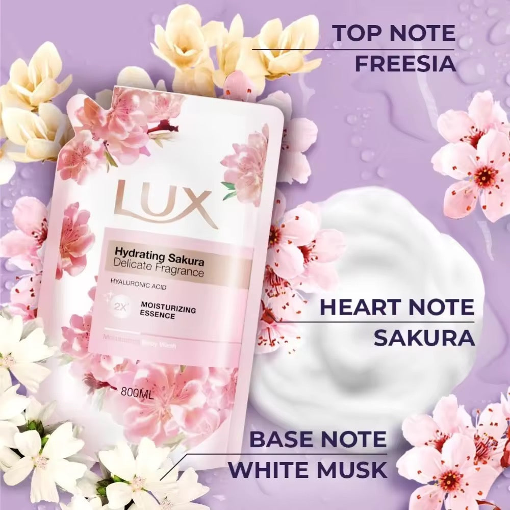 Lux Liquid Body Wash Hydrating Sakura Refill 800ml