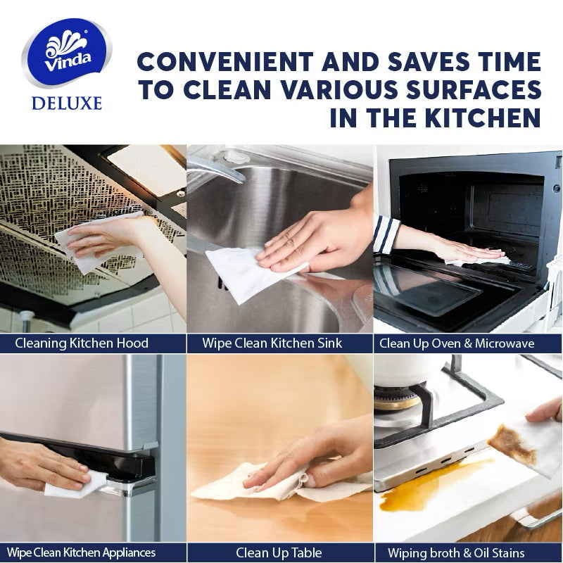 VINDA Deluxe Kitchen Wipes 2x40s