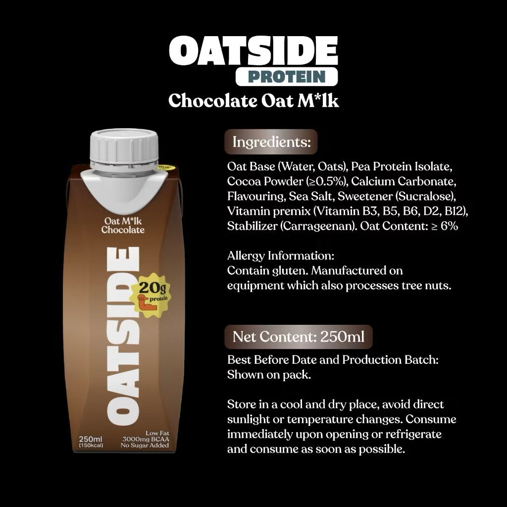 Oatside Protein Oat Milk 250ml (Pack of 6) Plant-Based Protein Oat Drink for Everyday Use