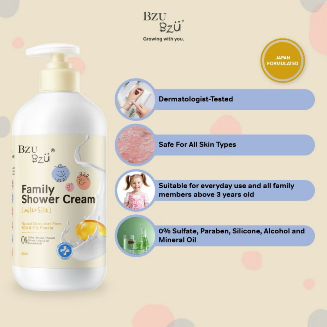 BzuBzu Family Shower Cream Milk+Silk 800ML