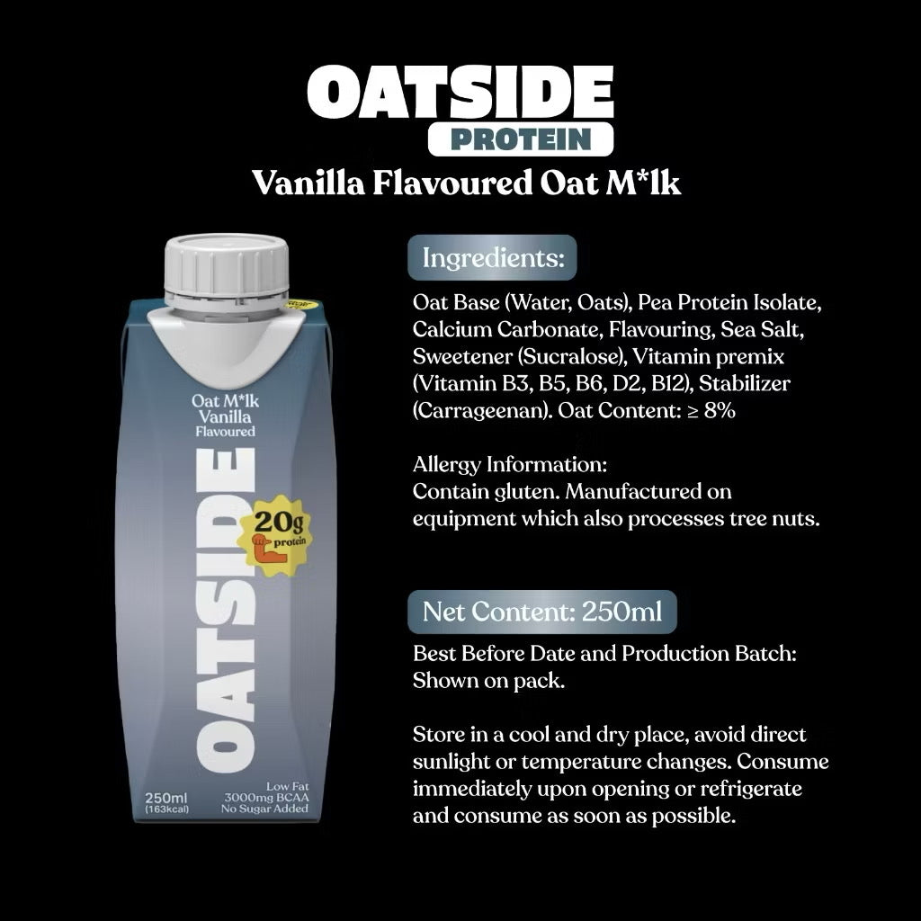 Oatside Protein Oat Milk 250ml (Pack of 6) Plant-Based Protein Oat Drink for Everyday Use