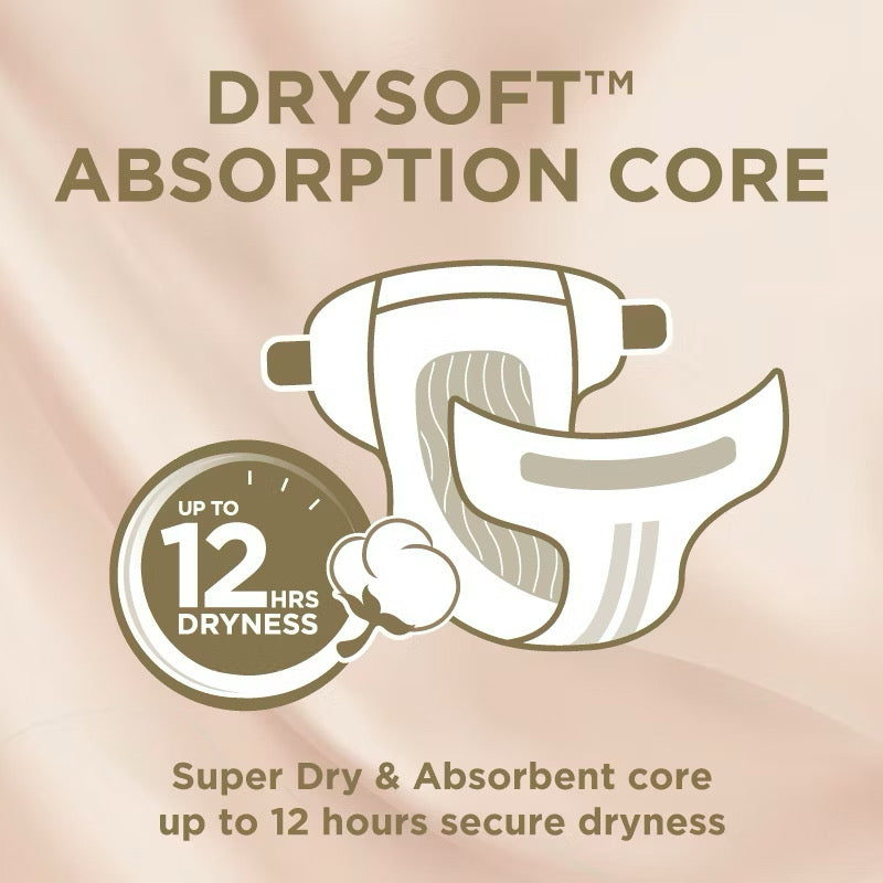 Drypers Touch Mega Disposable Baby Diapers (Tape) Soft Breathable Comfort - NB80/S70/M64/L54/XL46/XXL36