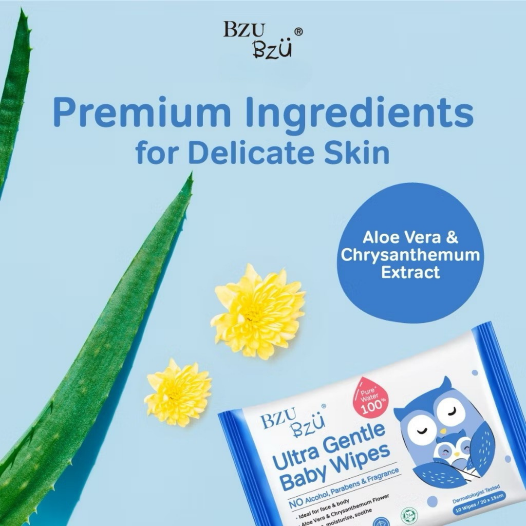 BzuBzu Ultra Gentle Baby Wipes 10 Wipes