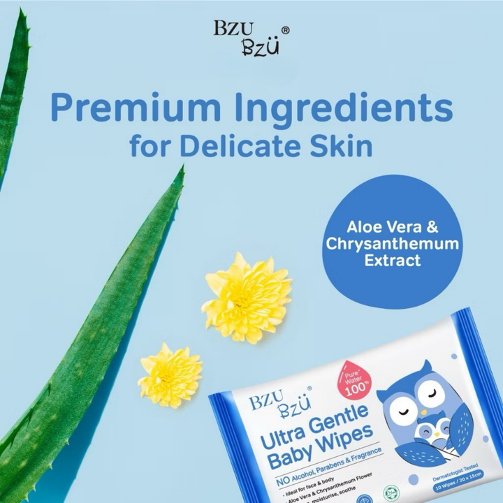 BzuBzu Ultra Gentle Baby Wipes 10 Wipes