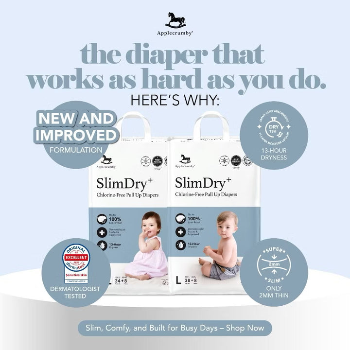 Applecrumby Slimdry Easyday Tape Diapers L38+6 Mega