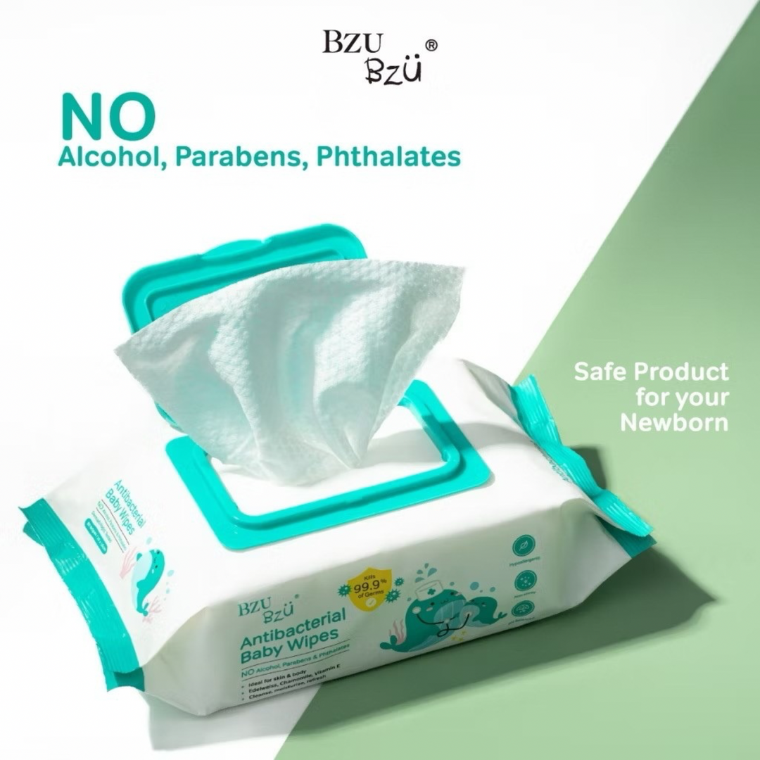 BzuBzu Antibacterial Baby Wipes 80 Wipes Value Pack
