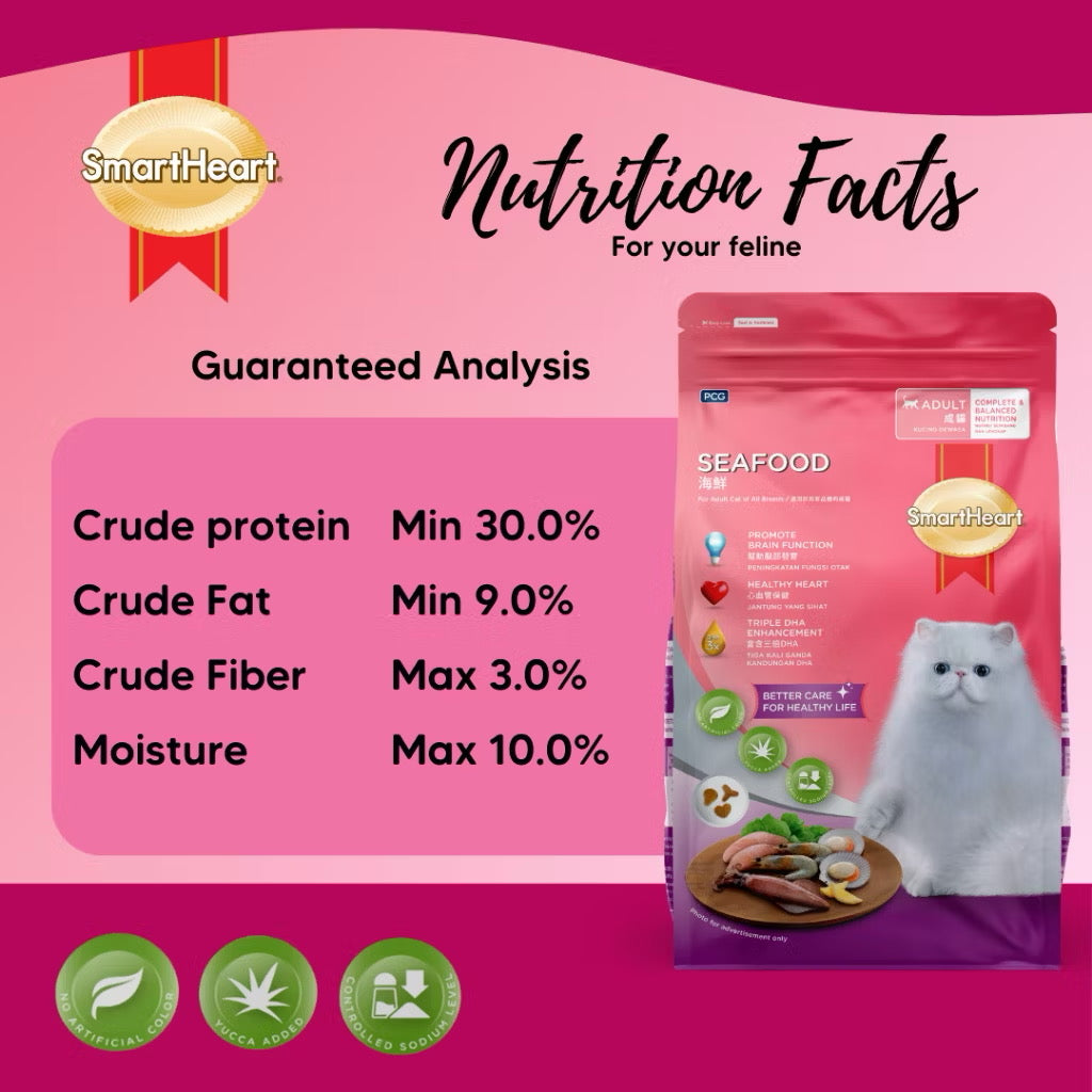 Smart Heart Adult Cat Food Seafood 1.2kg