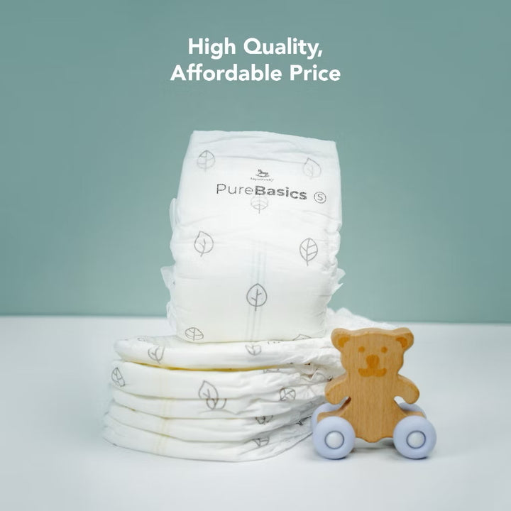 Applecrumby Purebasics Tape Diaper - Soft & Absorbent - S54+2/M46+2/L38+2/XL30+2
