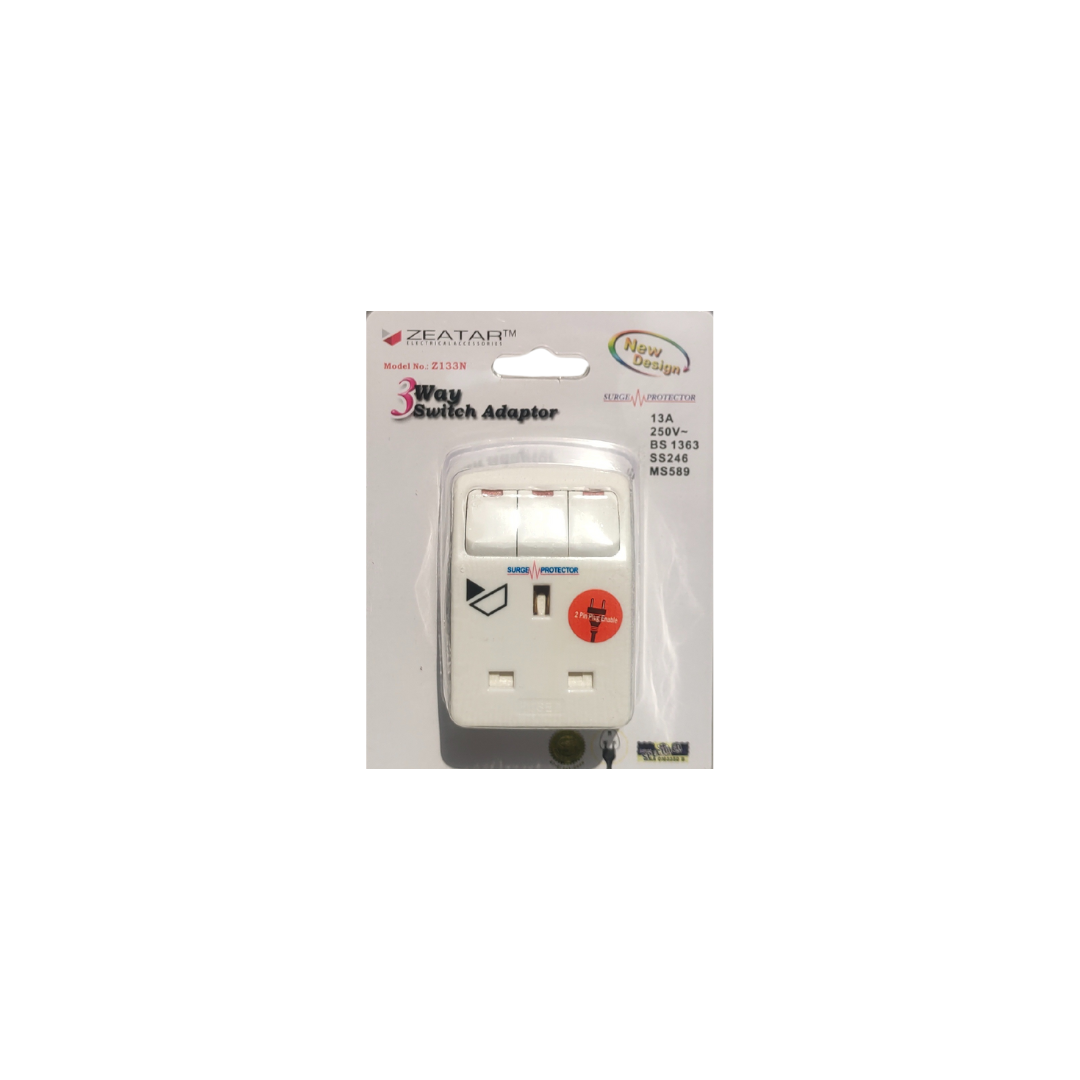 Zeatar Adaptor 3 Way Surge Switch Control