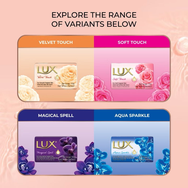 Lux Velvet Touch Bar Soap 4X70G