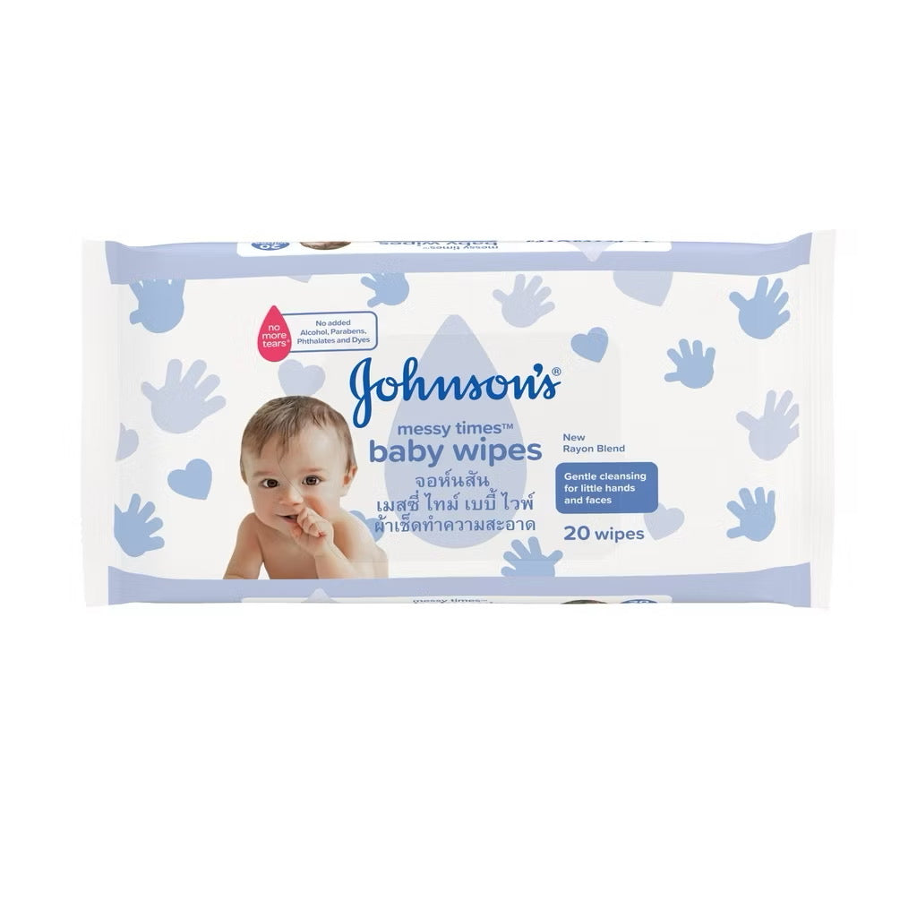 Johnsons Baby Fragrance Free Messy Times Wipes 80S X2