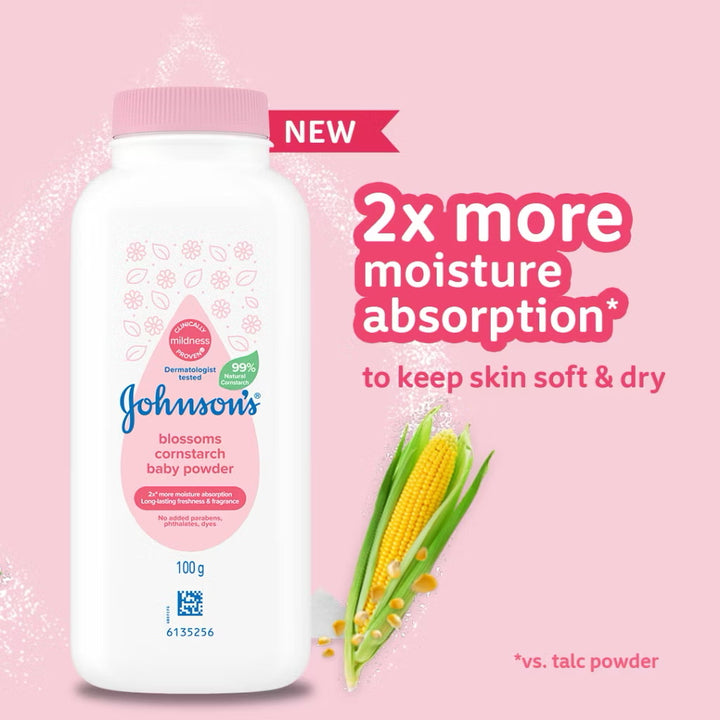 Johnsons Baby Blossoms Cornstarch Powder 500G Twin Pack