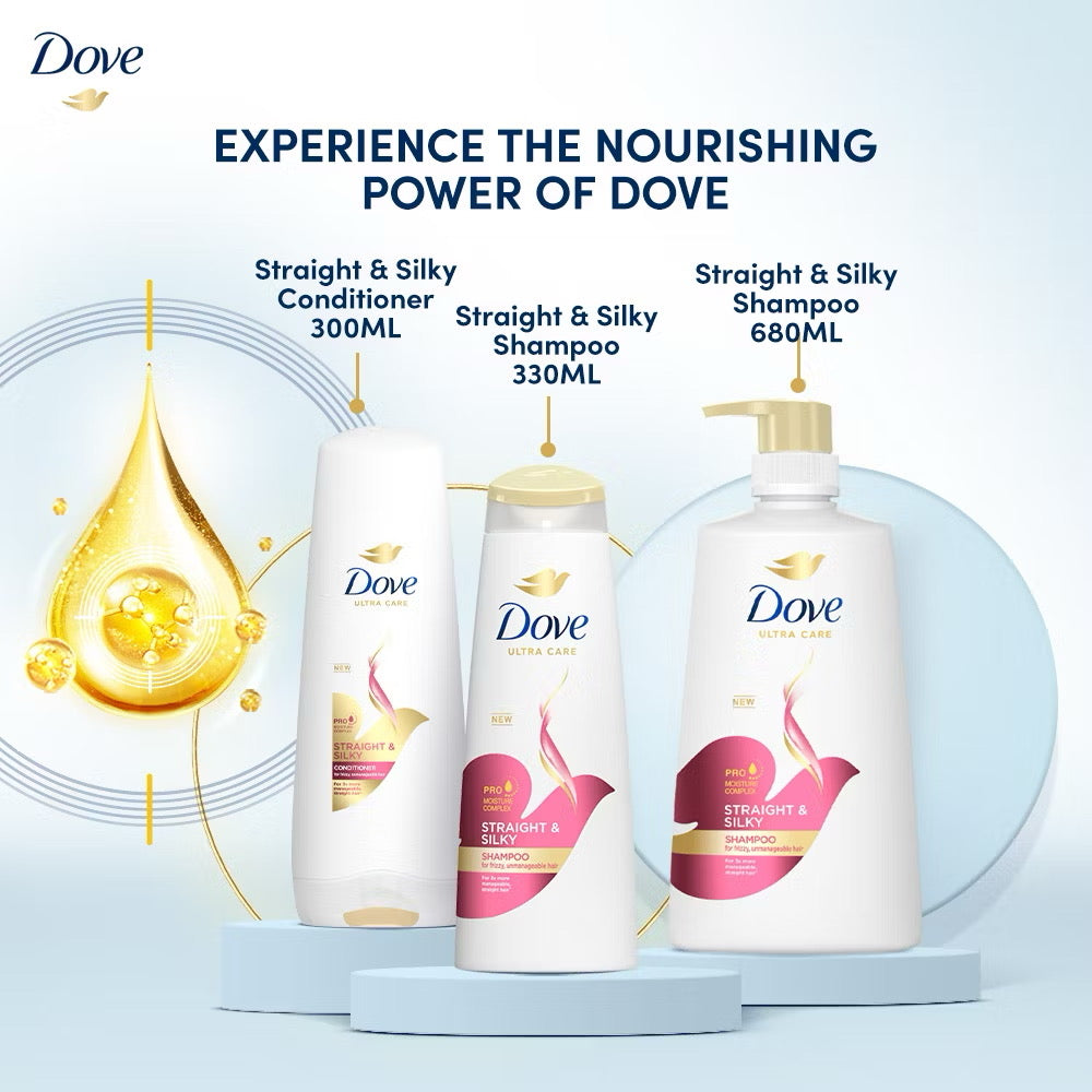 Dove Shampoo Straight & Silky 330ml