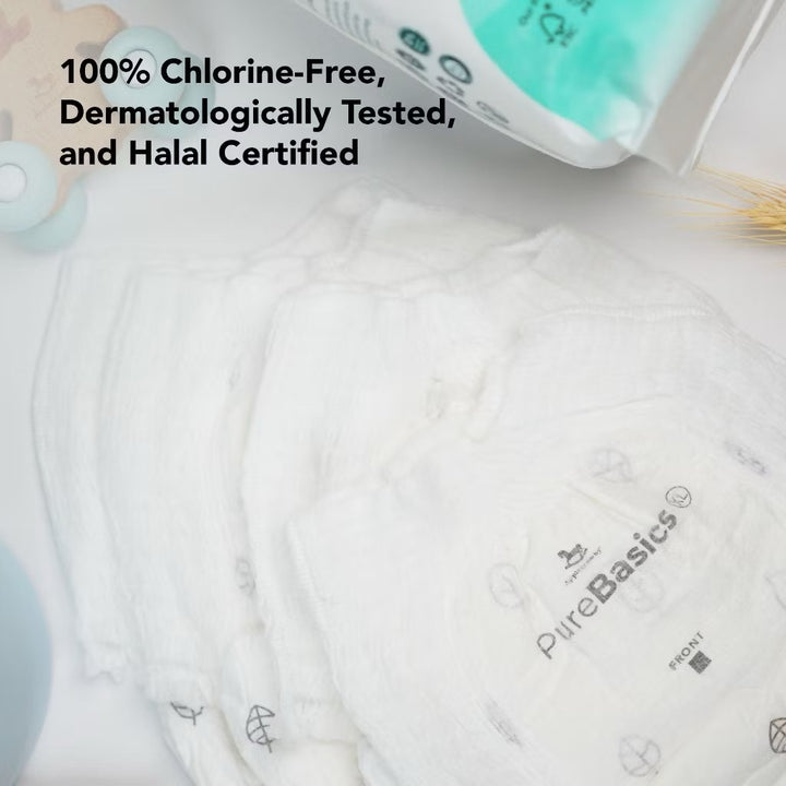 Applecrumby Purebasics Tape Diaper - Soft & Absorbent - S54+2/M46+2/L38+2/XL30+2