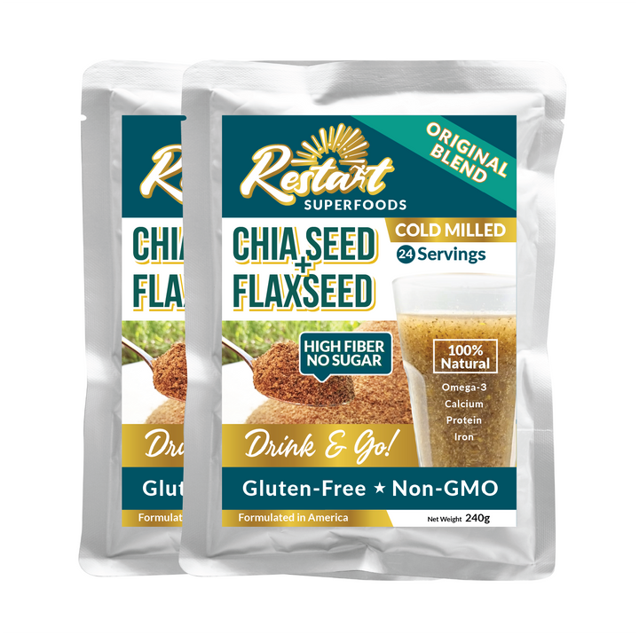 RESTART/240g/Cold Milled Chia Seed & Flaxseed ORIGINAL BLEND [BUNDLE x 2 Packs 48 Servings]