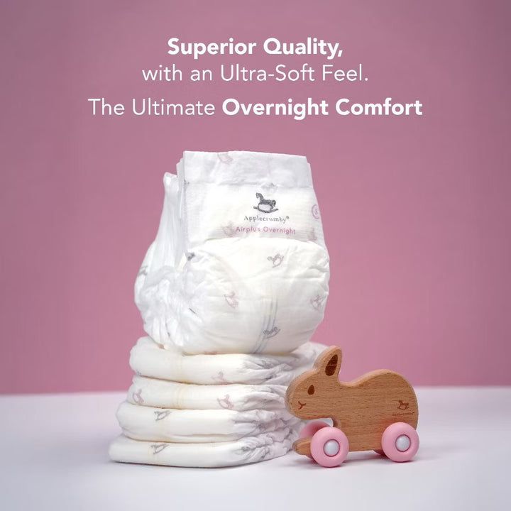 Applecrumby Airplus Overnight Tape Baby Diapers Breathable Ultra Absorbent NB20/S52+4/M48+4/L44+4/XL38+4