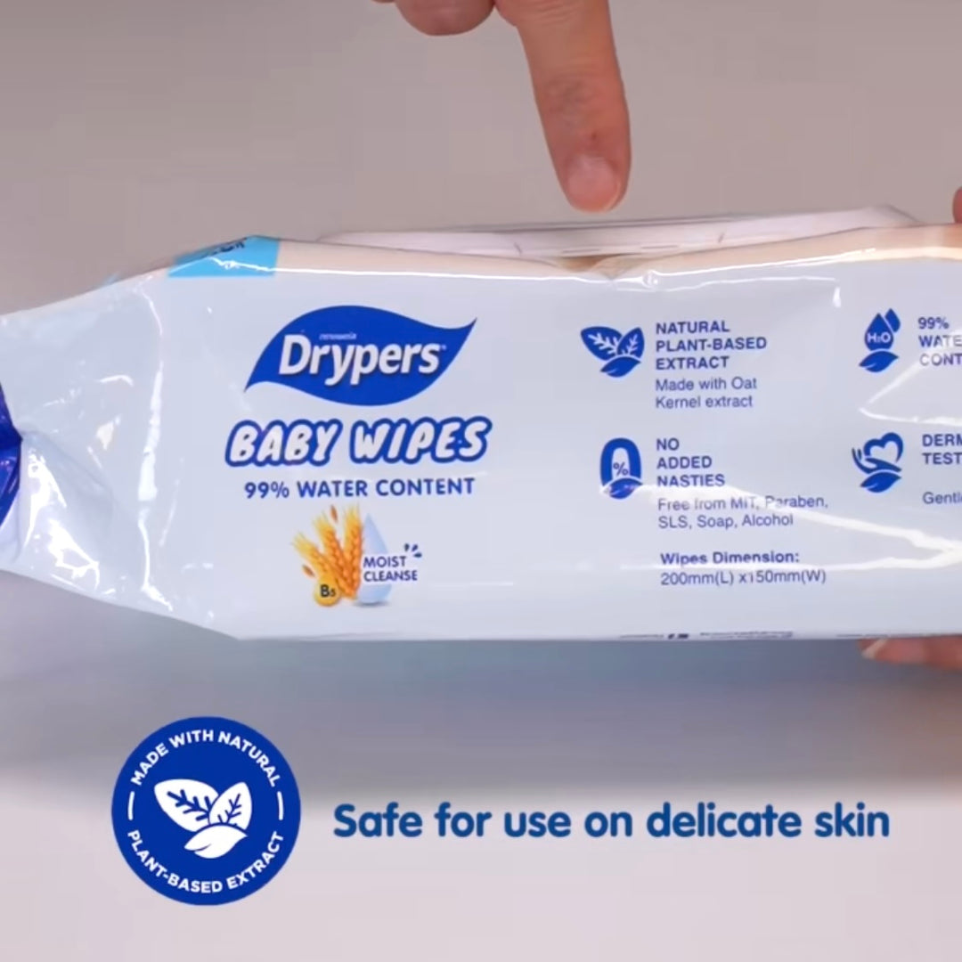 Drypers Baby Wipes Oat Fragrance Free Twin Pack 2x80s