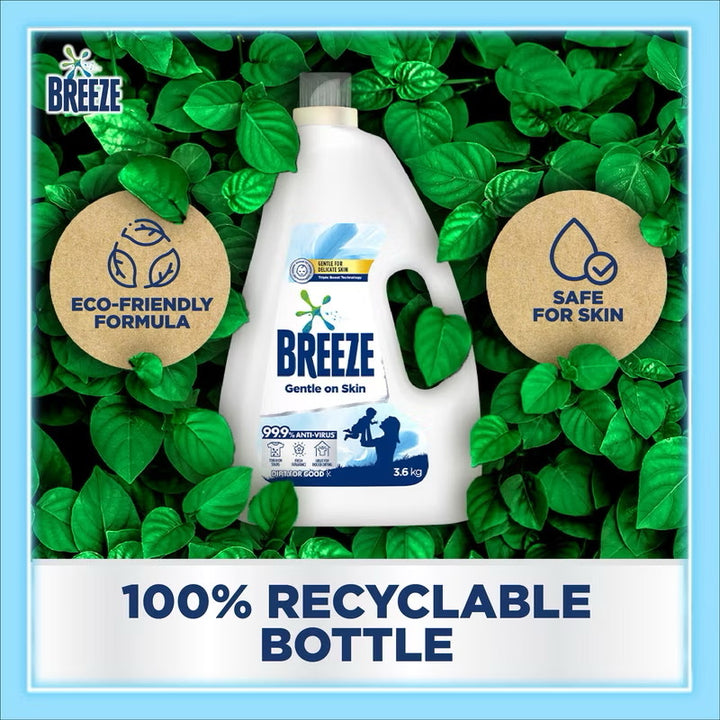Breeze Liquid Laundry Detergent 3.6kg Multi-Effect Care Range for Clothing and Fabric