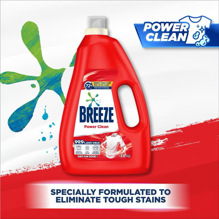 Breeze Liquid Laundry Detergent 3.6kg Multi-Effect Care Range for Clothing and Fabric
