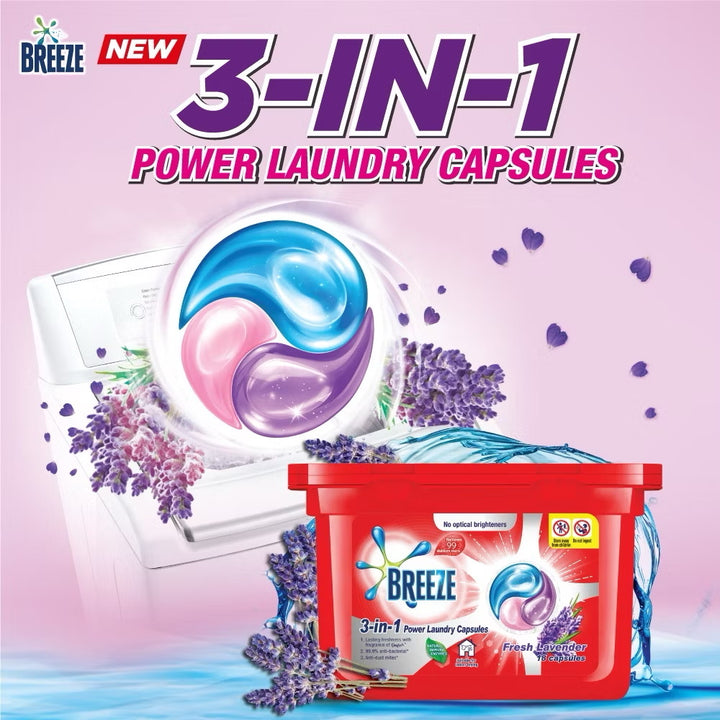 Breeze 3 In 1 Capsules 189g - Convenient Laundry Solution for Freshness