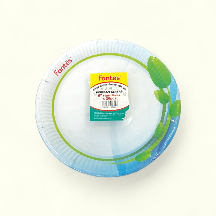 Fantes Disposable Plate 9 Inch X 20S Paper