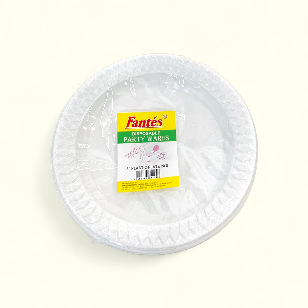 Fantes Disposable Plate 8 Inch X 20S Plastic