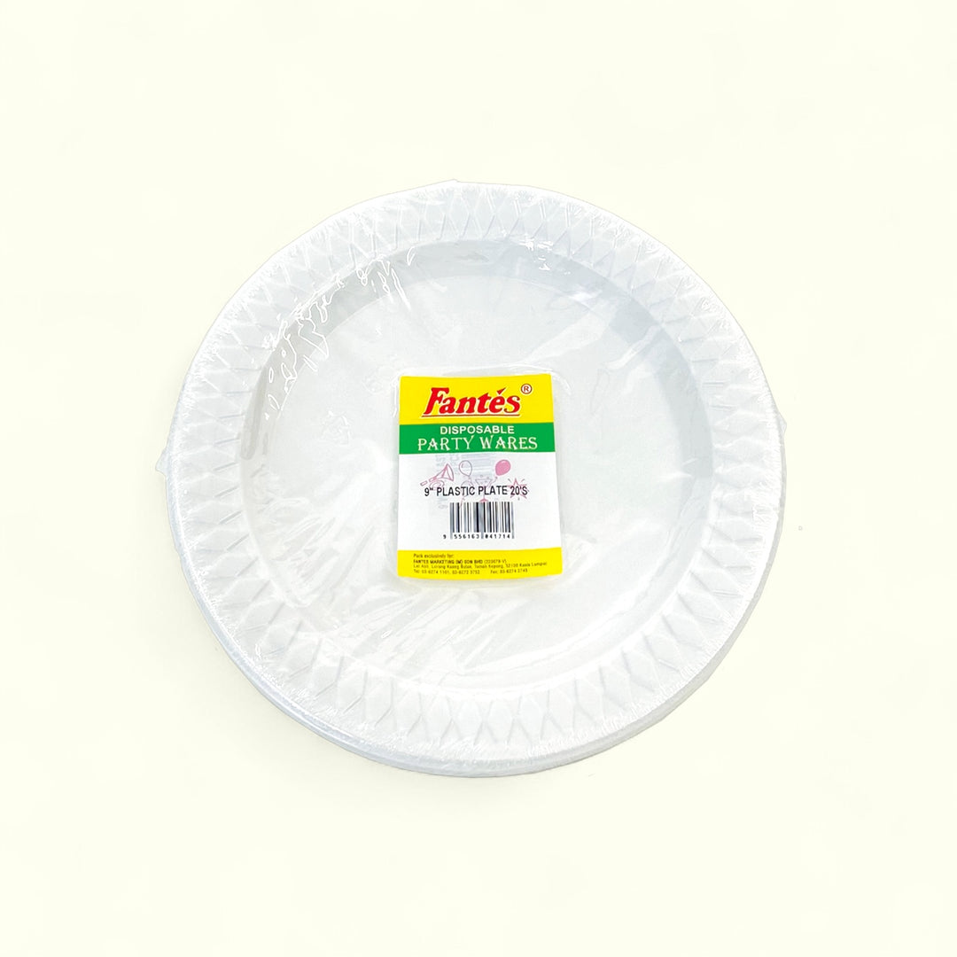 Fantes Disposable Plate 9 Inch X 20S Plastic