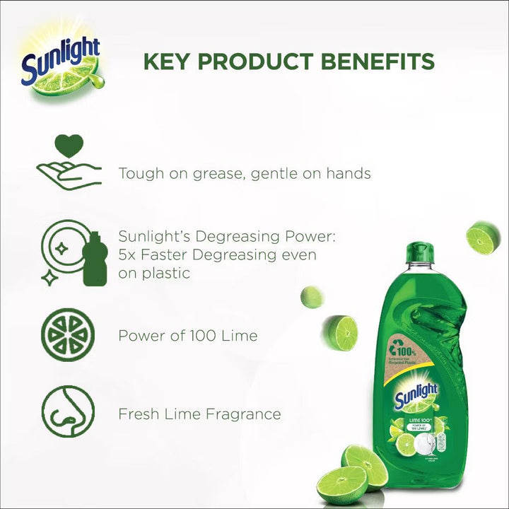 Sunlight Dishwash Liquid 800ML — Concentrated Dishwashing Liquid for Home Use
