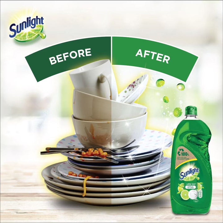 Sunlight Dishwash Liquid 800ML — Concentrated Dishwashing Liquid for Home Use
