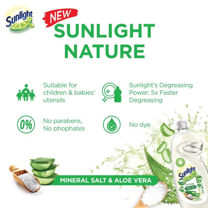 Sunlight Dishwash Liquid 800ML — Concentrated Dishwashing Liquid for Home Use