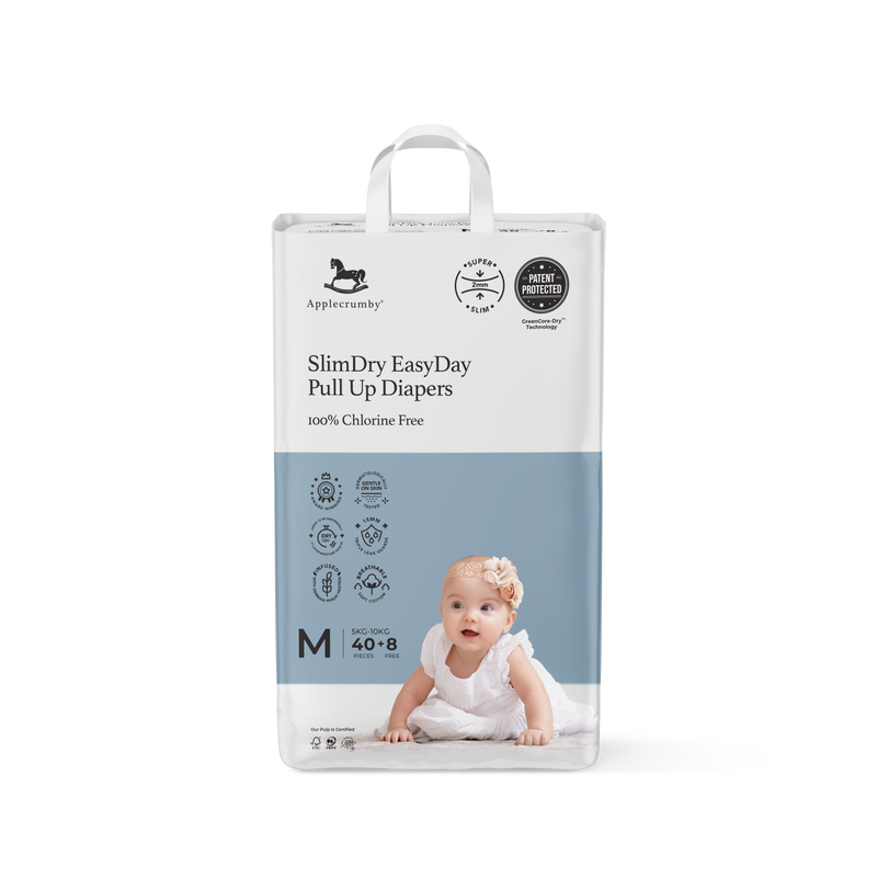 Applecrumby Slimdry Easyday Pull Up Diapers M40+8 Mega