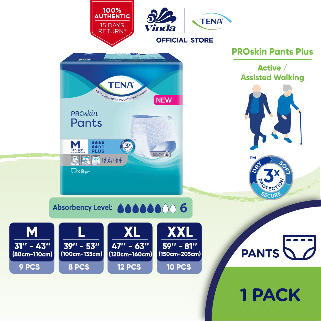 TENA Pants Plus Incontinence Pull-Up Pants for Adults — Premium Protection and Comfort - M9/L8/XL12