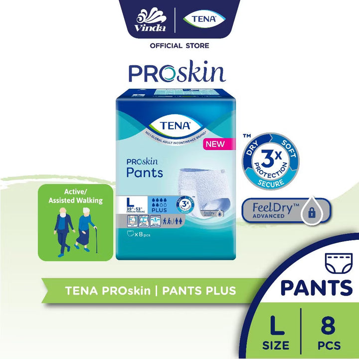 TENA Pants Plus Incontinence Pull-Up Pants for Adults — Premium Protection and Comfort - M9/L8/XL12