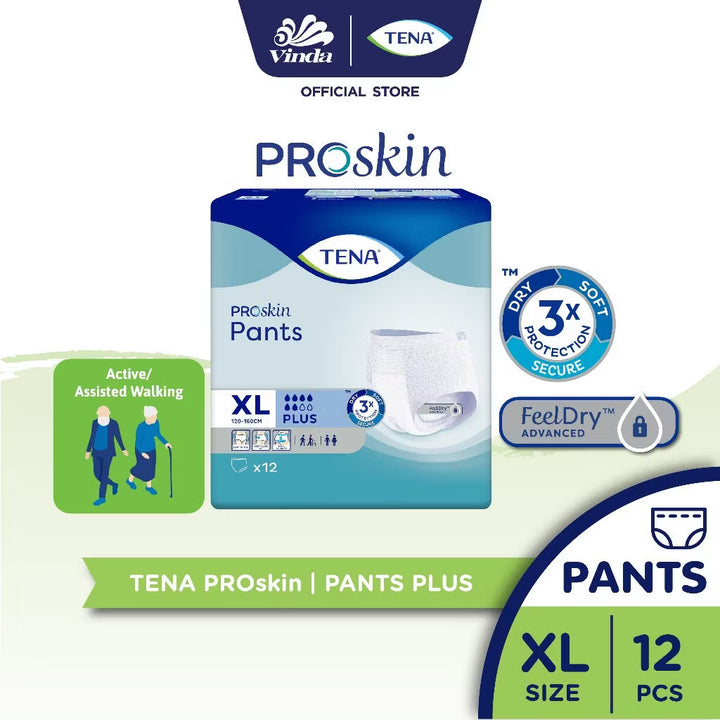 TENA Pants Plus Incontinence Pull-Up Pants for Adults — Premium Protection and Comfort - M9/L8/XL12