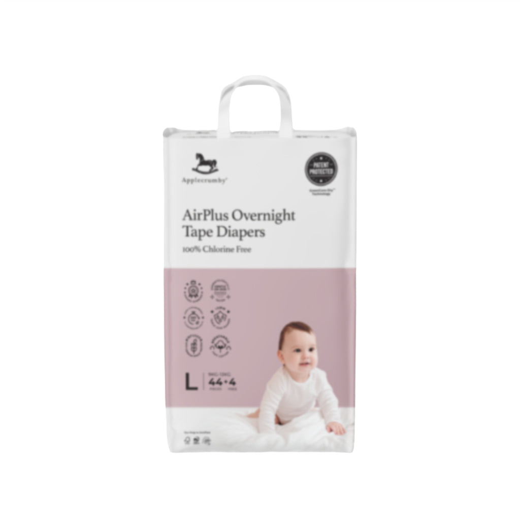 Applecrumby Airplus Overnight Tape Diapers L44 + 4 Mega