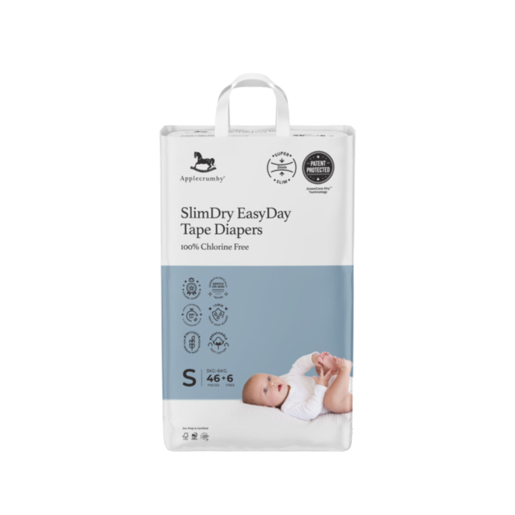 Applecrumby Slimdry Easyday Tape Diapers S46 + 6 Mega