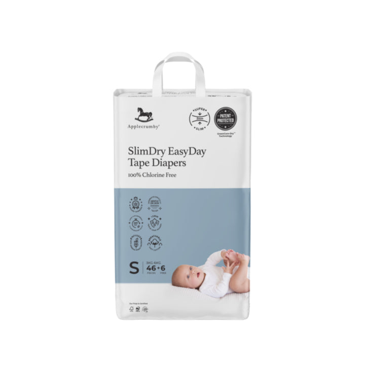 Applecrumby Slimdry Easyday Tape Diapers S46 + 6 Mega