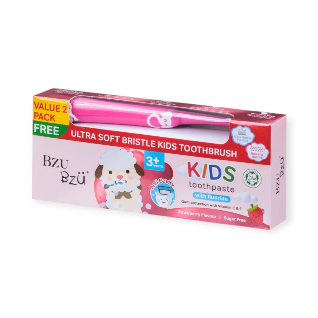BzuBzu Kids Toothpaste Strawberry Bundle - Baby & Kid