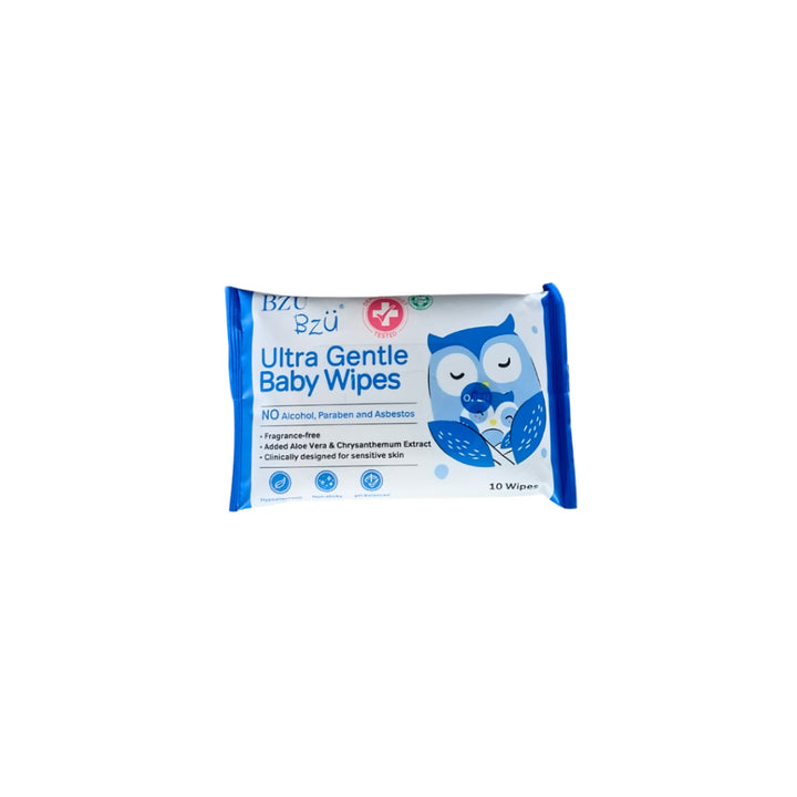 BzuBzu Ultra Gentle Baby Wipes 10 Wipes - Baby & Kid