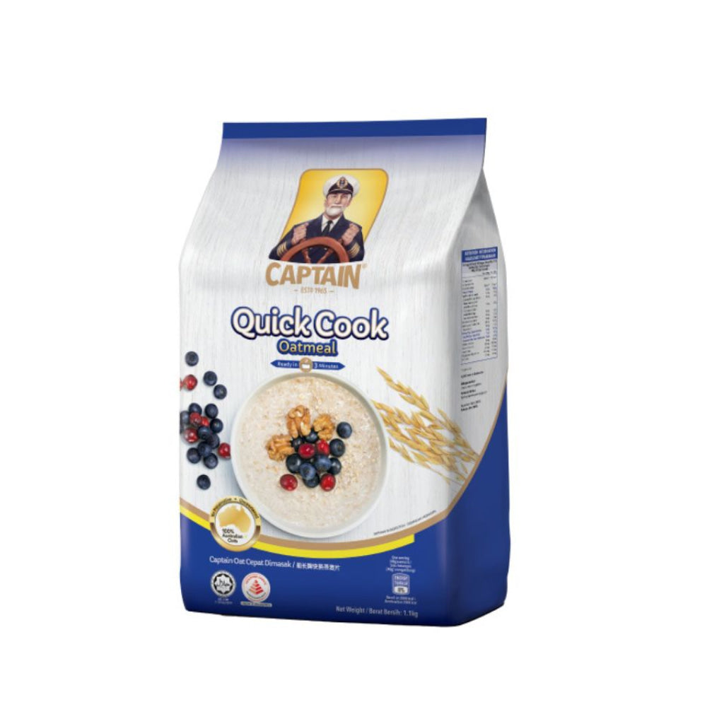 Captain Oats Quick Cooking 1.1kg (Foil Pack) - Breakfast