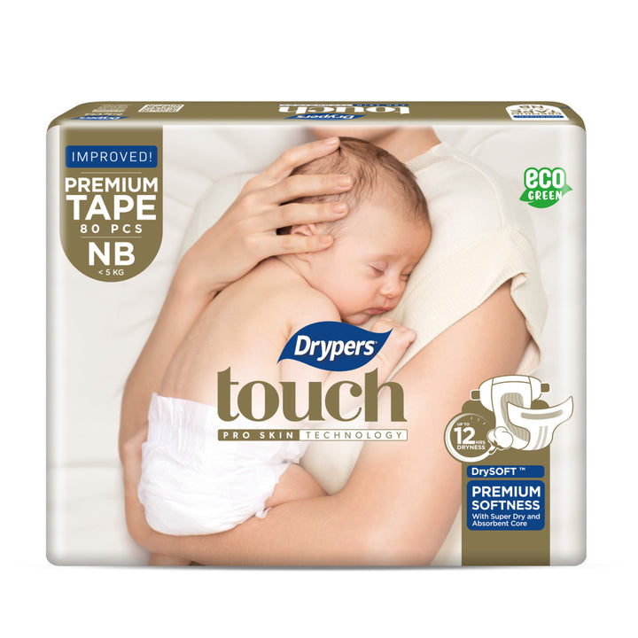 Drypers Touch NewBorn Mega 80s - Baby & Kid - Diapers