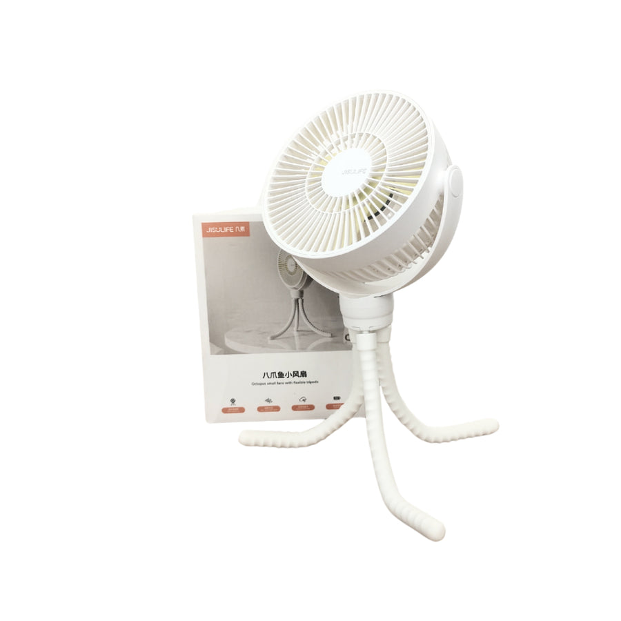 Jisulife Octopus Flexible Tripods Fan 4000 Mah White