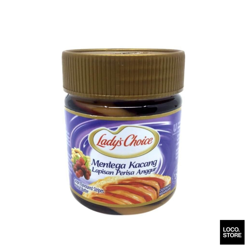 Ladys Choice Peanut Butter Grape Stripe 350g - Spreads & 
