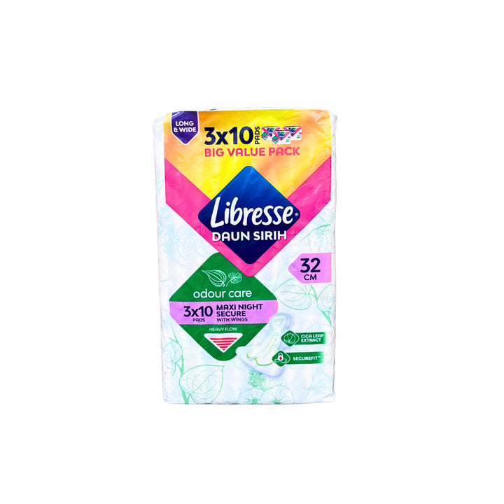 Libresse Daun Sirih Odour Care WB Night Wing 32cm (3X10)