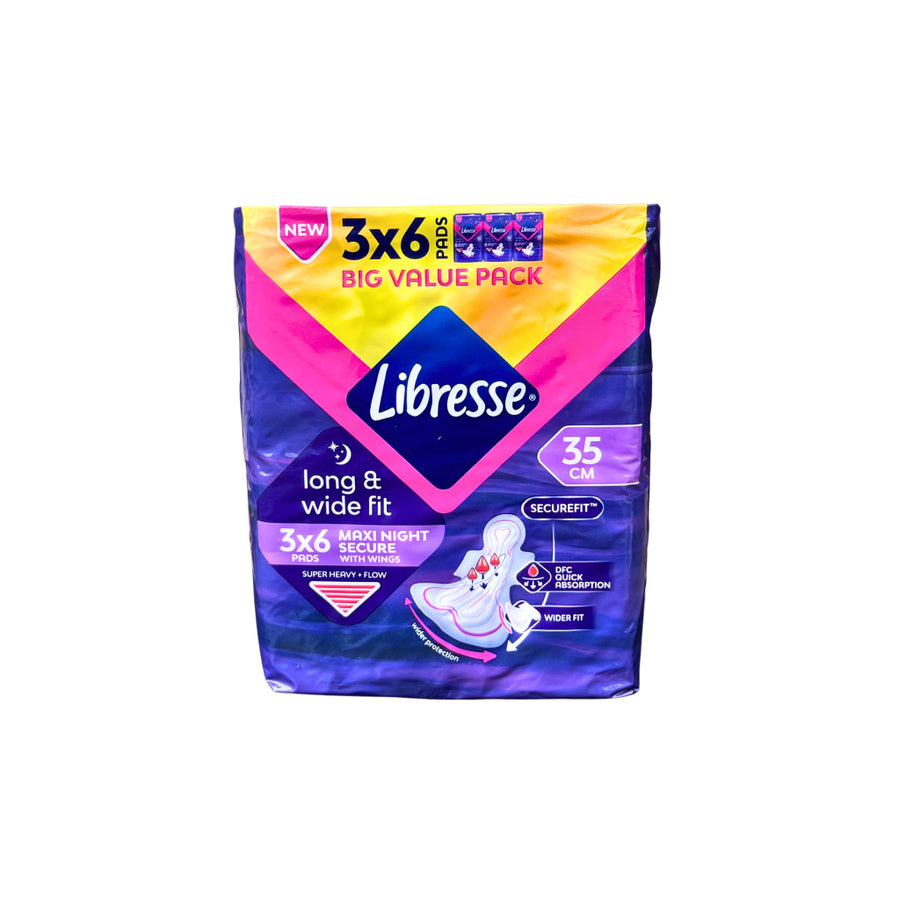 Libresse WBNightW 35cm (3X6) Big Value Pack - Wellness